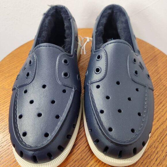 Sperry Women's Navy Float Boat Shoes with Faux Fur Lining Size 6 NWOT - Picture 3 of 9